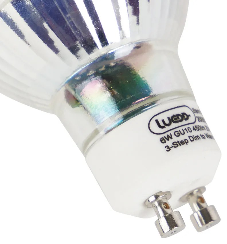 Комплект от 6 GU10 3-степенни димиращи към топла LED крушки 6W 450lm 2000K - 2700K