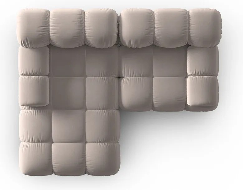 Светлокафяв кадифен модулен ъглов диван (ляв ъгъл) Bellis – Micadoni