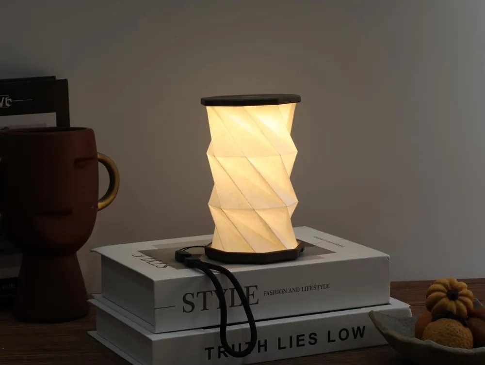 Бяла/сива преносима светлинна декорация с USB ø 8 cm Twist – Gingko