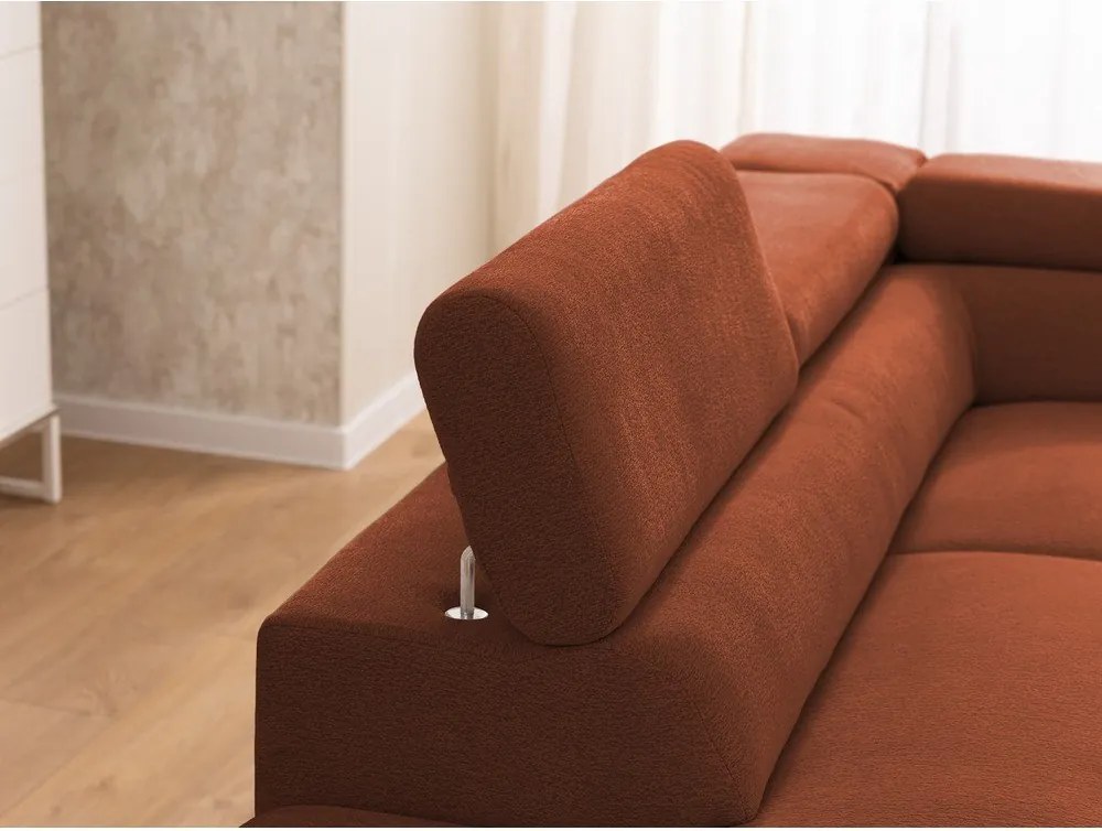 Теракотен шенилов ъглов диван (ляв ъгъл L форма) Marbeya – Ropez