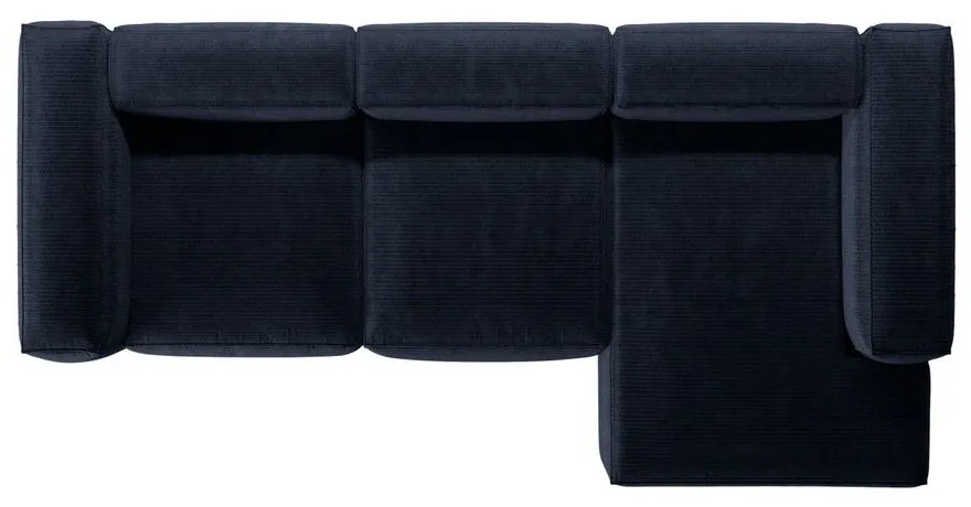 Тъмносин ъглов диван от рипсено кадифе (десен ъгъл) Bergano – Cosmopolitan Design