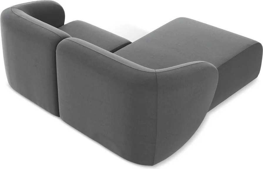 Сив кадифен ъглов диван (ляв ъгъл) Lani – Makamii