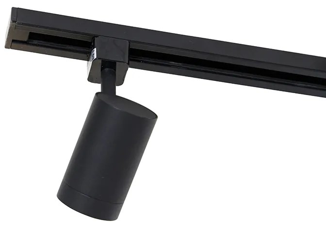 1-фазна релсова система с 3 прожектора и 3 висящи лампи черна - Cavalux Jeana