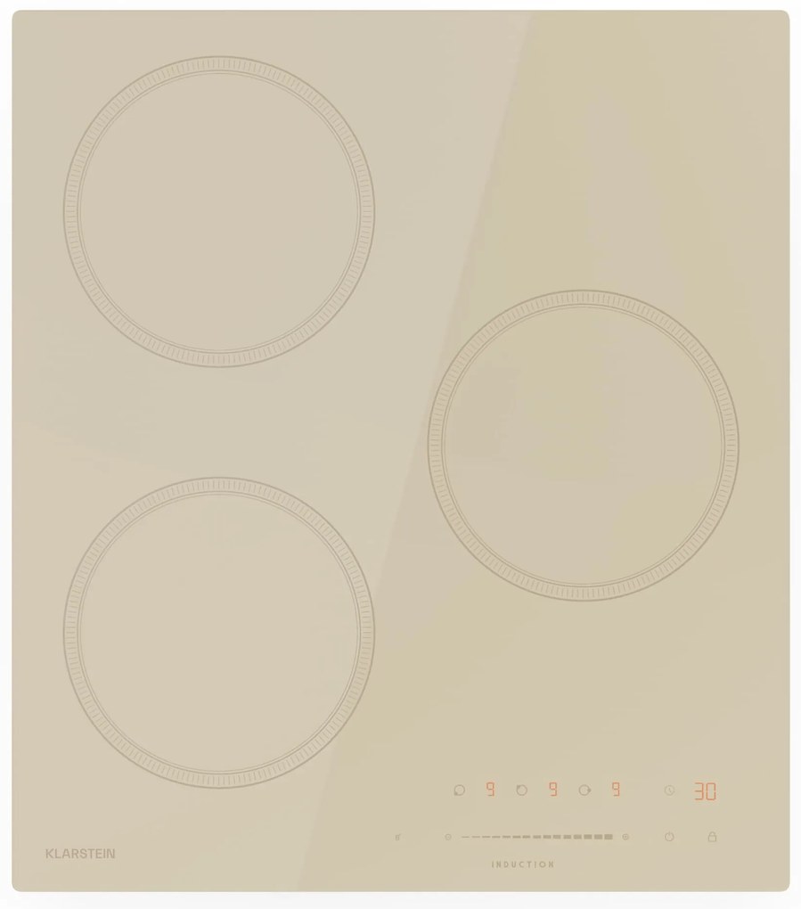 Klarstein Индукционен плот Victoria, 45 см, 6 600 W, 3 нагреваеми зони, плъзгач за управление, boost
