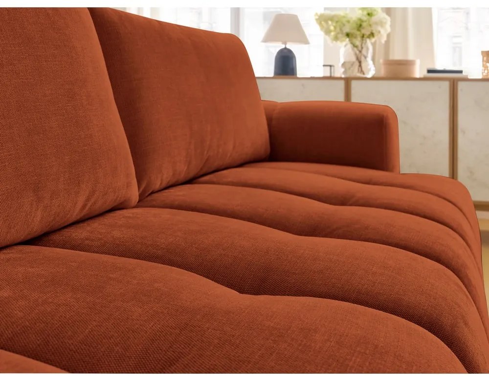 Сгъваем/с място за съхранение диван в тухлен цвят 251 cm Fuji – Bobochic Paris