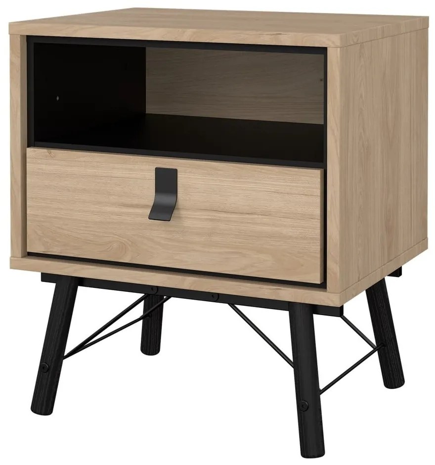 Нощно шкафче в дъбов декор в естествен цвят Ry - Tvilum