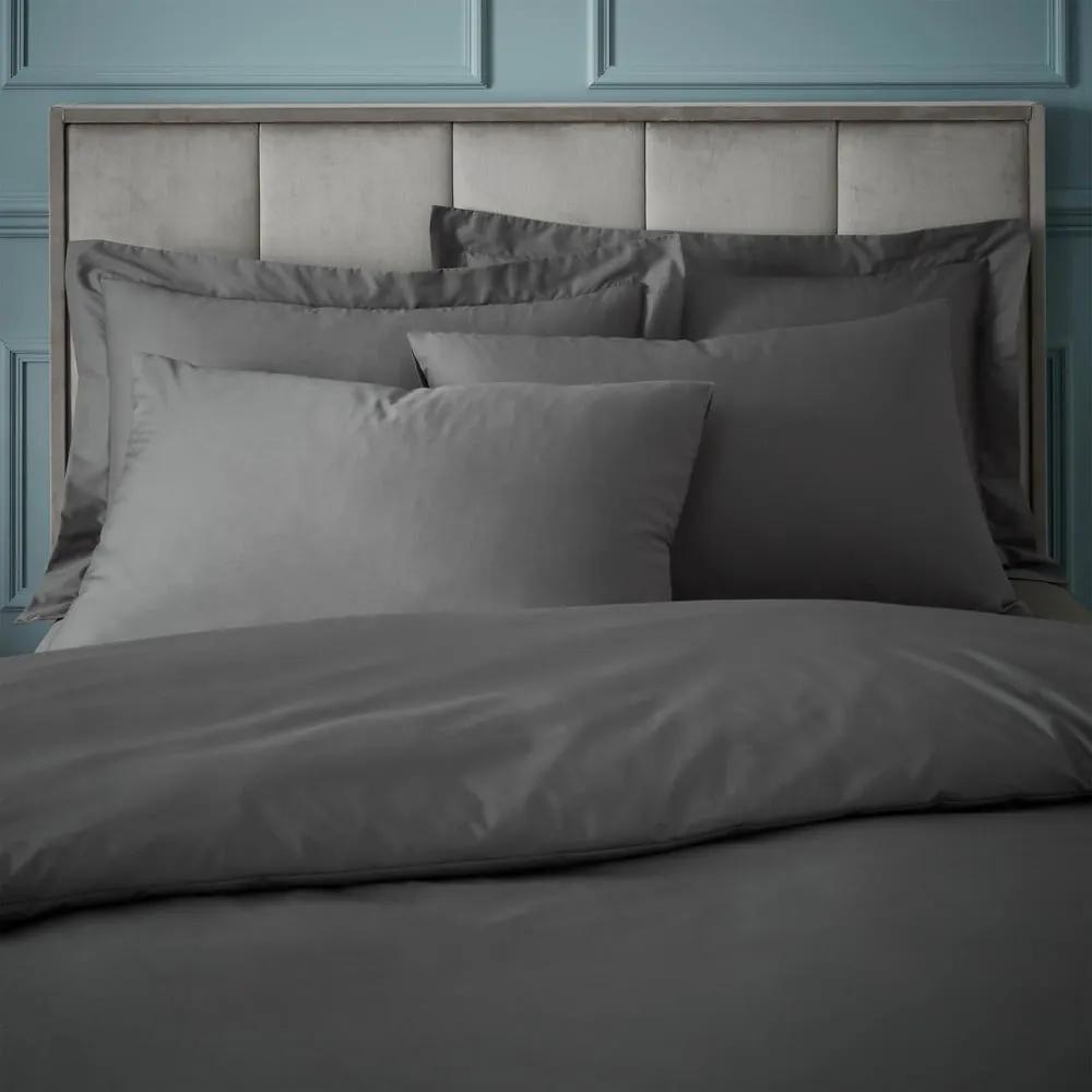 Тъмносиво спално бельо от египетски памук за единично легло 135x200 cm - Bianca