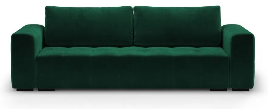 Разтегателен диван от зелено кадифе Luca - Milo Casa