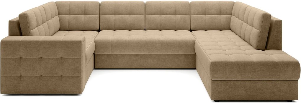 Ъглов диван Bale U-Тъмнобежов-Десен