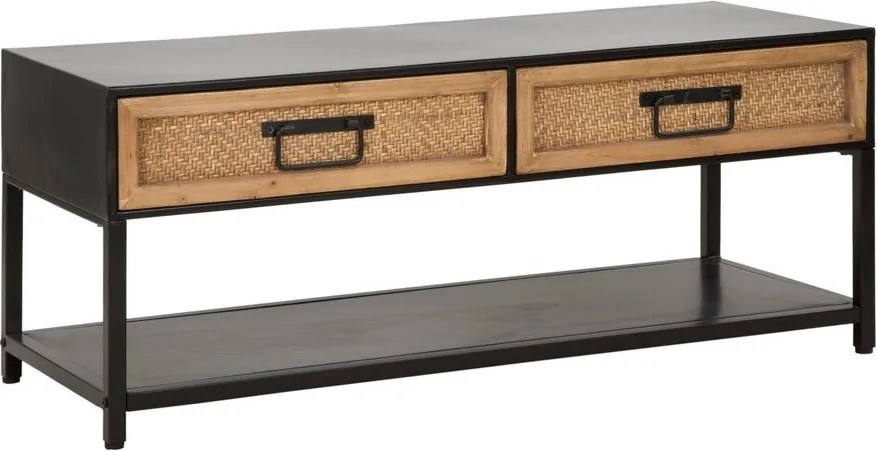 Черна/естествена метална маса за телевизор 95x38x38 cm Hanoi – Mauro Ferretti