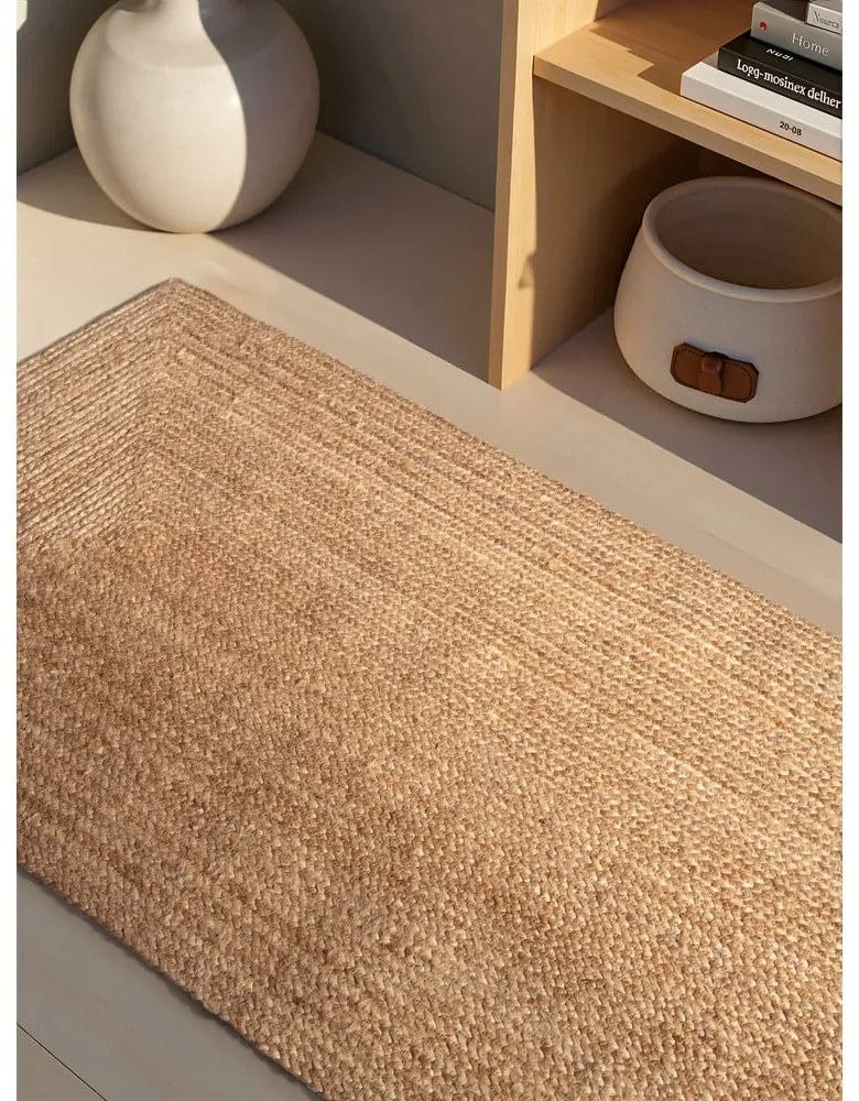 Двустранна/ръчно изработена ютена пътека в естествен цвят 80x200 cm Sharmila Natural Brown – Hanse Home