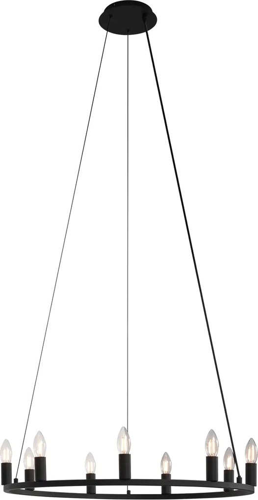 Интелигентна висяща лампа черна 9-лампа вкл. WiFi C35 - Knight