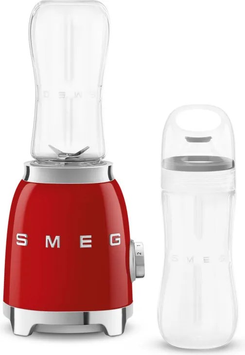 Блендер Smeg PBF01RDEU, 300W, 2x 600 мл, 20000-24000 об/мин, Противоплъзгаща основа, Без BPA, Неръждаема стомана, Червен