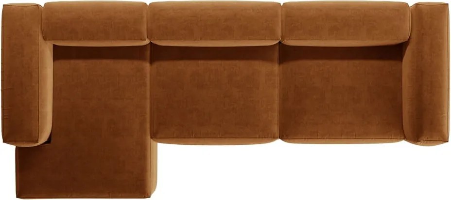 Ъглов диван в тухлен цвят (ляв ъгъл) Bergamo – Cosmopolitan Design