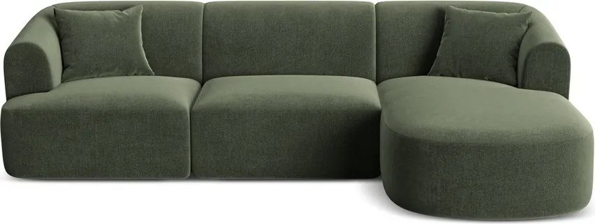 Зелен кадифен ъглов диван (десен ъгъл) Campi – Cosmopolitan Design