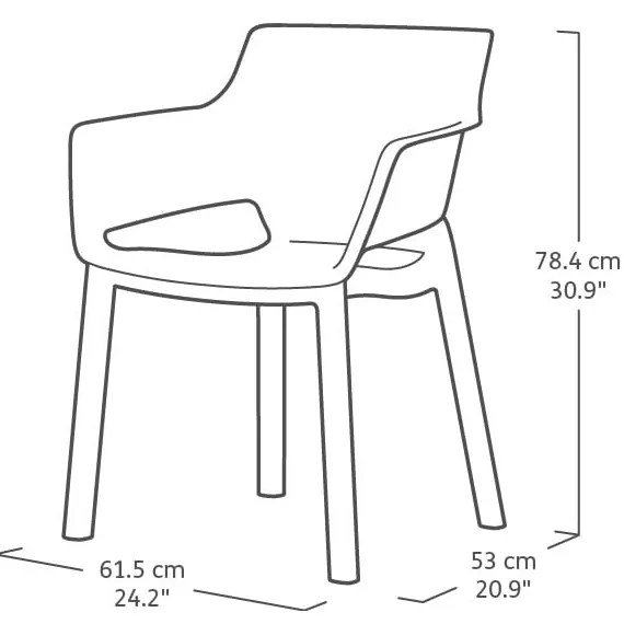 Тъмносив пластмасов градински стол Elisa – Keter