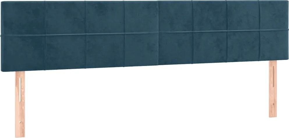 346100 vidaXL Горна табла за легло, 2 бр, тъмносиня, 100x5x78/88 см, кадифе