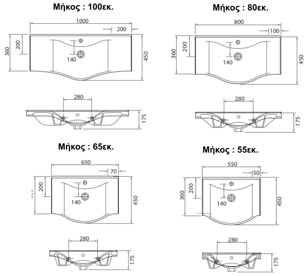 Стенен монтаж мивка KARAG BASIC-Length: 100 cm