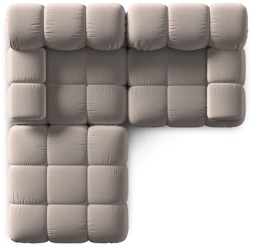 Светлокафяв кадифен модулен ъглов диван (променлив) Bellis – Micadoni