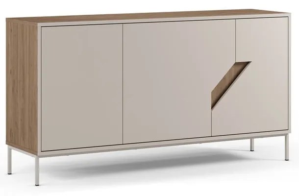 Кремаво-естествен скрин от декор от дъб 150x80x40 cm Lilou – Marckeric