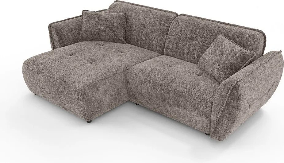 Кафяво-сив шенилов ъглов диван (ляв ъгъл) Nelia – Ropez