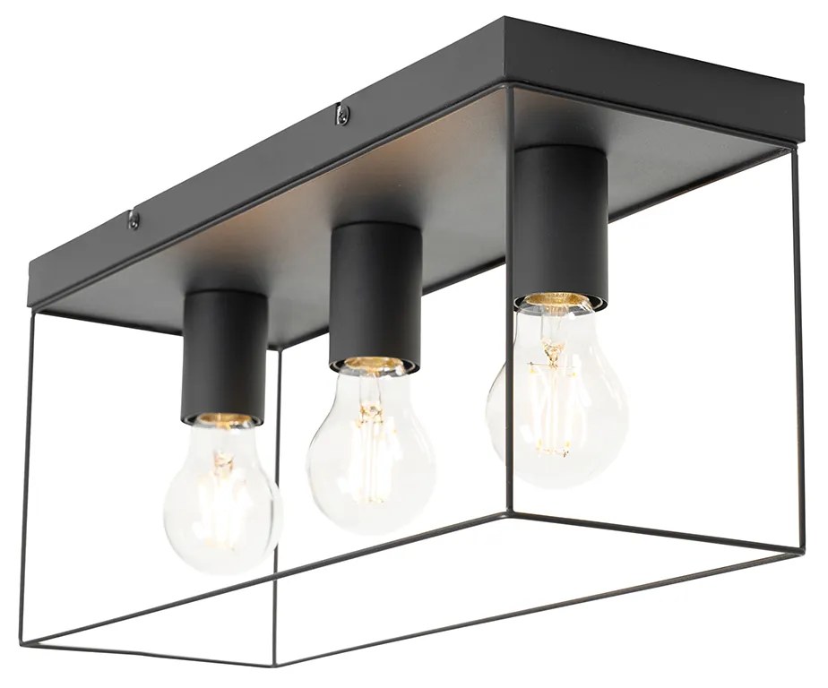 Минималистичен таванен аплик черен 3-светлина - Kodi