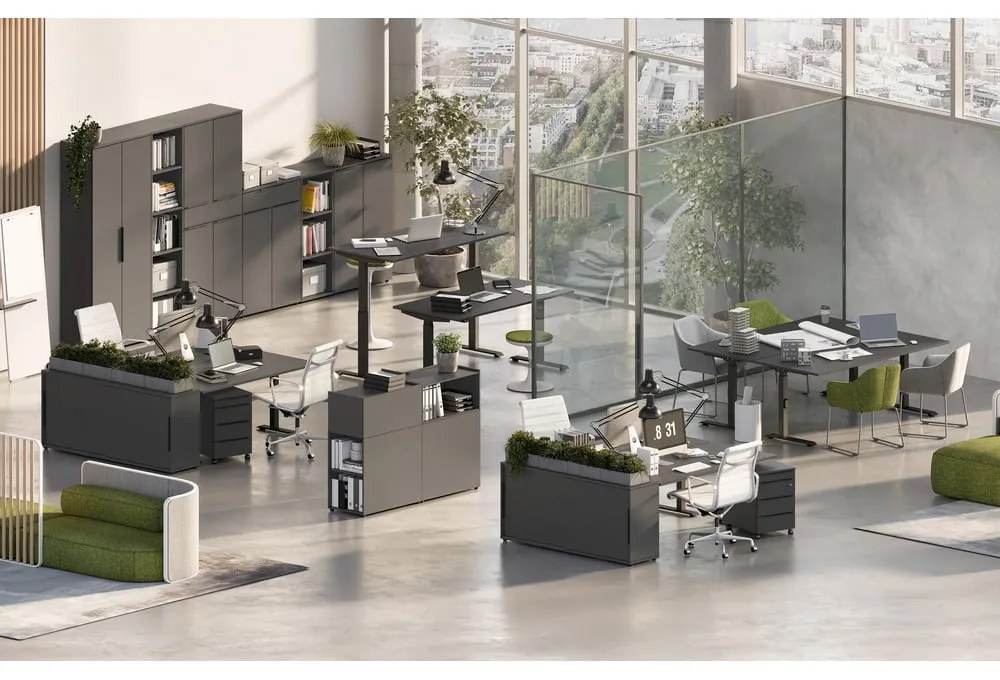 Нисък скрин в антрацит 161x101 cm Mailand - Germania