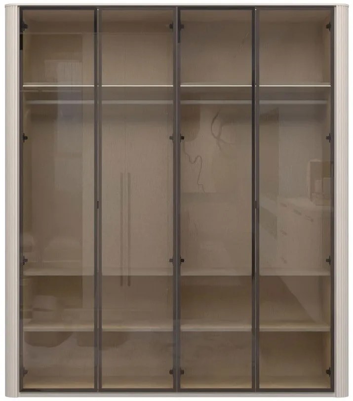 Гардероб Dutchess четирикрил стъкло