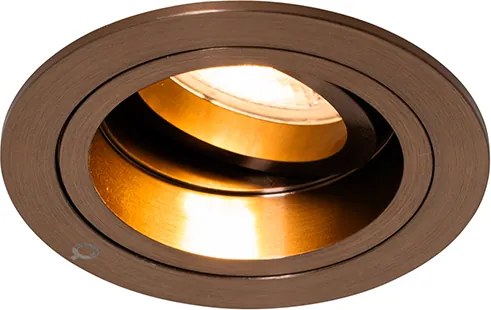 Интелигентен вграден прожектор тъмен бронз кръгъл накланящ се и въртящ се вкл. Wifi GU10 50mm - Chuck