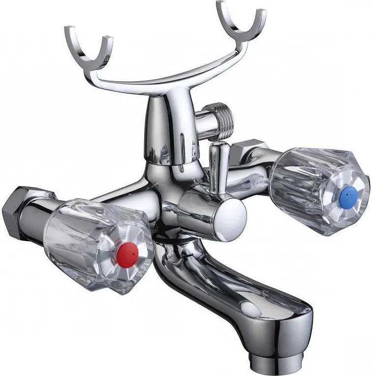 Стенен смесител за вана и душ  "ДУНАВ " ICF 6001871 /БЕЗ А-РИ, месинг, хром, 17x19.5см