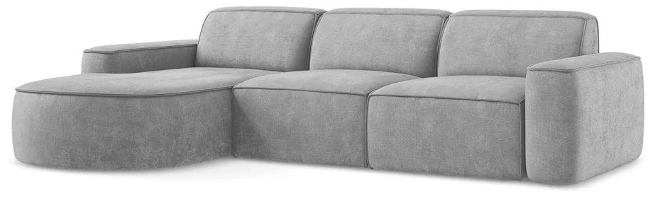 Светлосив шенилов ъглов диван (ляв ъгъл) Omao – Makamii