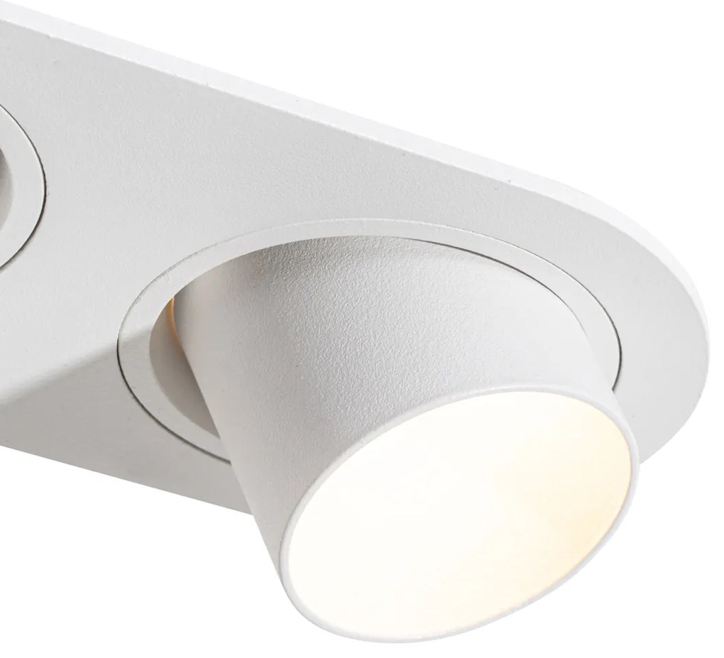 Set van 6 inbouwspots wit GU10 35mm kantelbaar 2-lichts - Installa