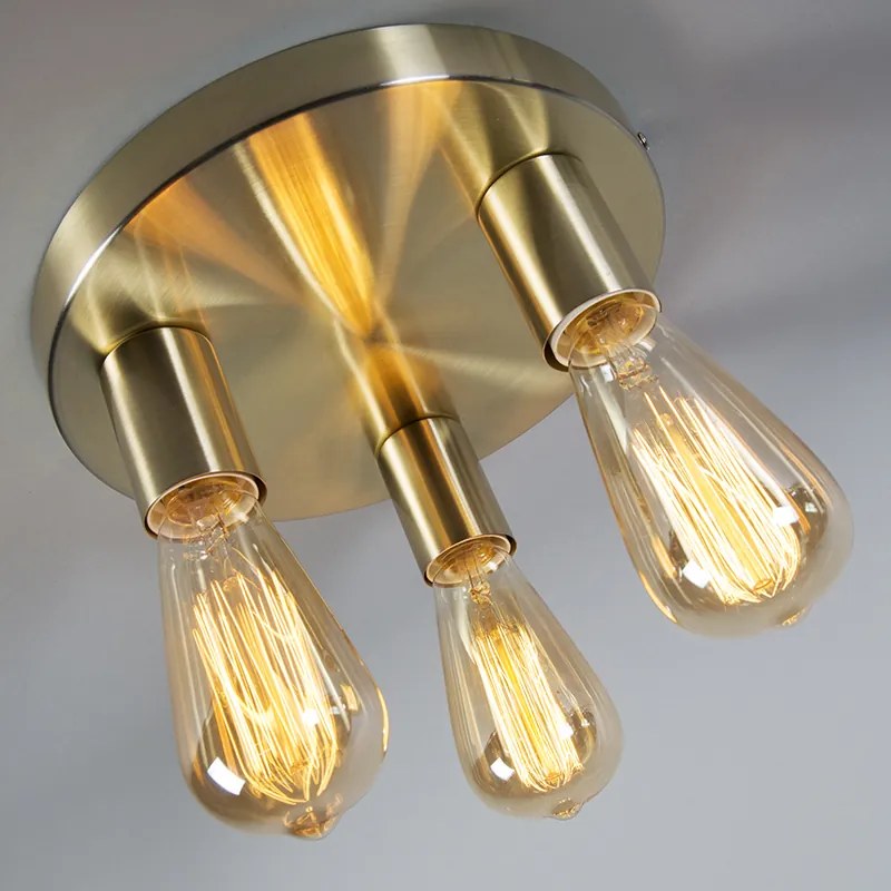 Таванна лампа Art Deco златиста кръгла - Facil 3