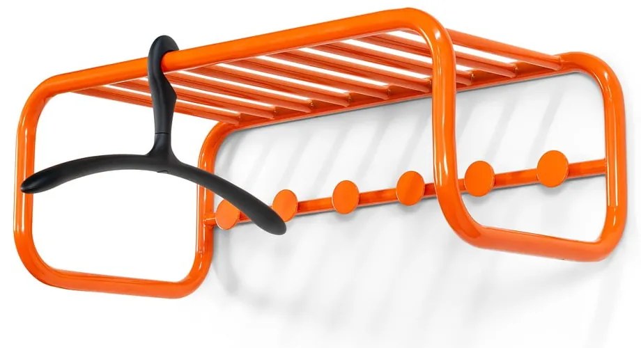 Оранжева метална стенна закачалка с рафт 72 cm Retro – Spinder Design