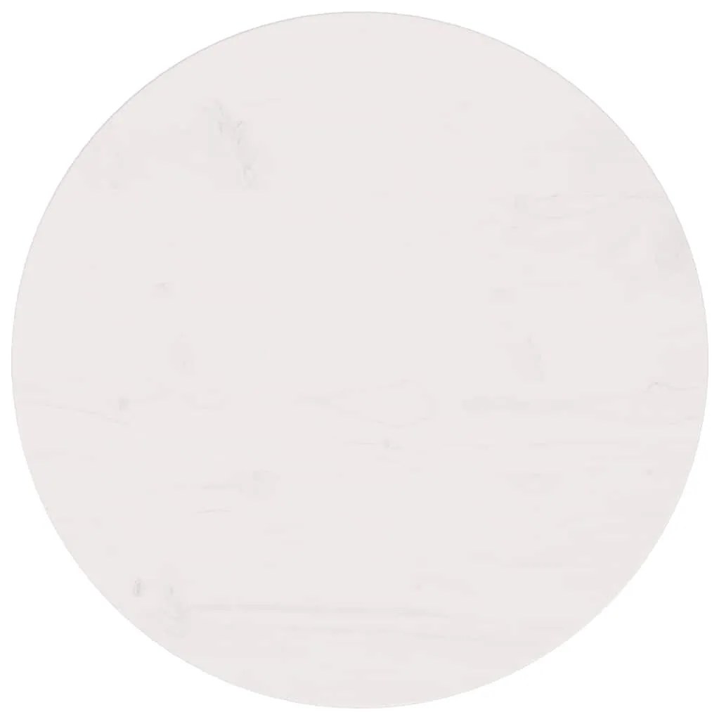 813653 vidaXL Плот за маса, бял, Ø50x2,5 см, бор масив