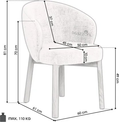 ДЕБОРА Бежово (тъкан Juto 4)/рамка лакиран дъб - ДЪРВЕН СТОЛ ЗА ДНЕВНА, ТРАПЕЗАРИЯ, ОФИС, РЕТРО