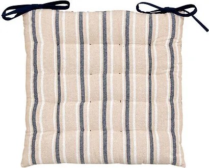 Възглавница за стол atmosphera Groove, Райе, Син, 38×38 cm