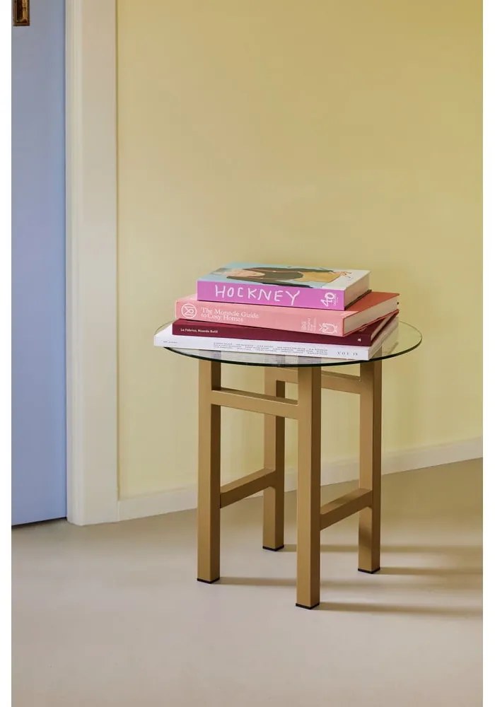 Кръгла странична масичка със стъклен плот ø 40 cm Elevate – Hübsch