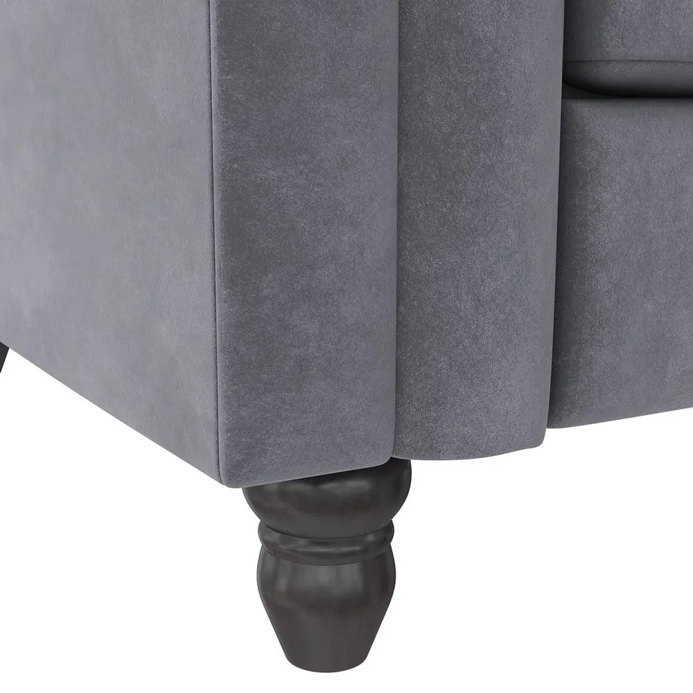 Тъмносив кадифен разтегателен диван 236 cm Felix – Støraa