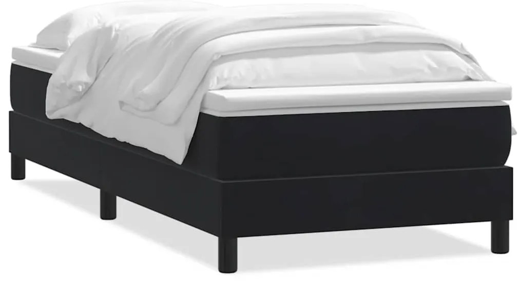 3315959 vidaXL Боксспринг легло с матрак, черно, 100x220 см, кадифе