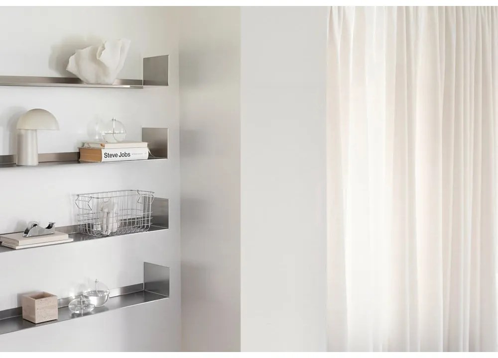 Стоманен стенен рафт в матово сребрист цвят 80,5 cm Float – Mette Ditmer Denmark