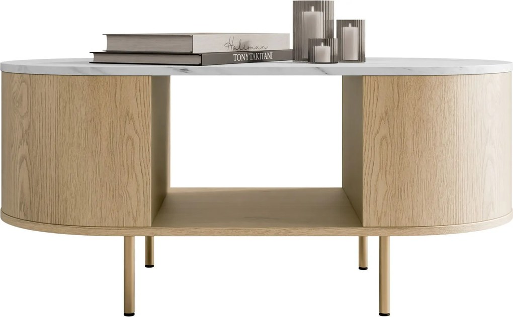 Холна маса Lygrint-бял мрамор - златно