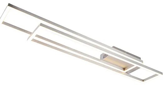 Таванна лампа овална стомана 3-степенна димируема - Plazas Novo