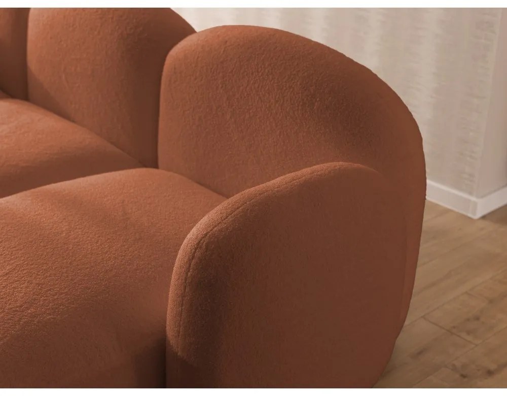 Теракотен ъглов диван от букле (U форма) Orbit – Ropez