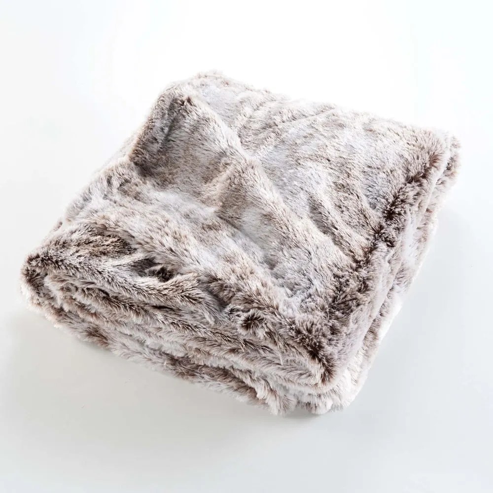 Кафяво одеяло от изкуствена кожа 180x220 cm Antartic – douceur d'intérieur