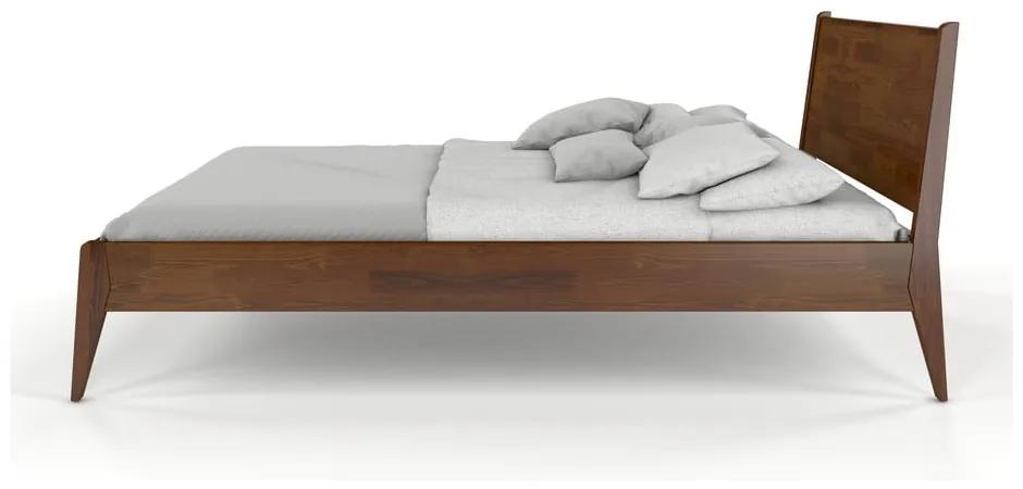 Двойно легло от борова дървесина с декор от орех , 160 x 200 cm Visby Radom - Skandica