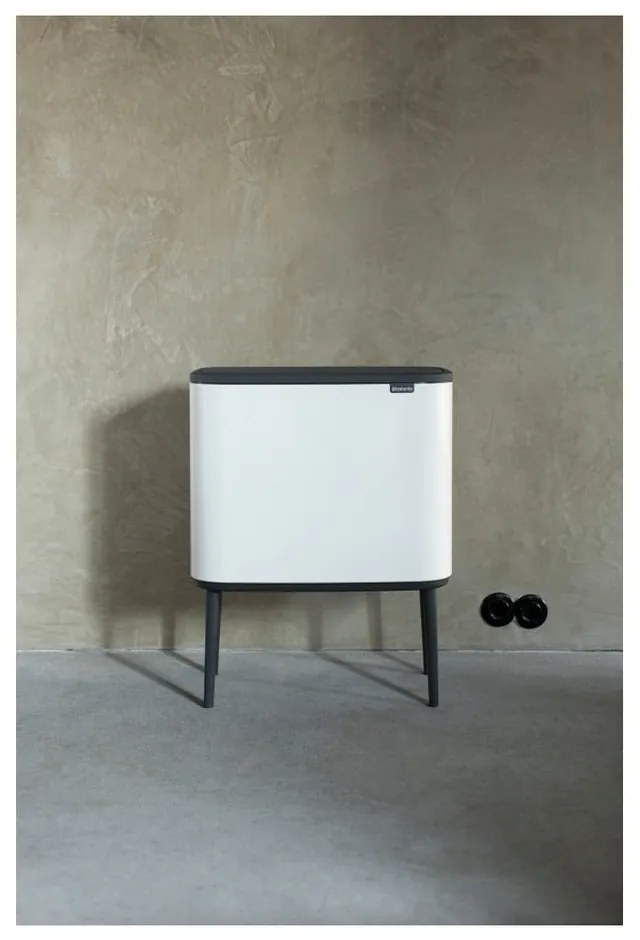 Бяло стоманено кошче за боклук за рециклиране, отваряне с докосване 34 l Bo Touch Bin – Brabantia