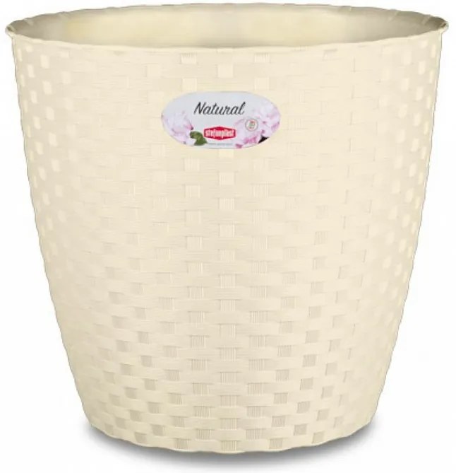 Stefanplast - Кръгла кашпа Natural Line 24 см - беж