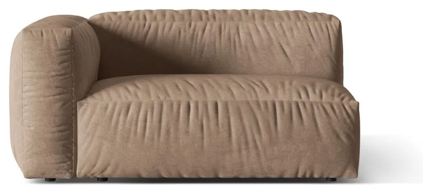 Светлокафяв кадифен модул за диван (ляв ъгъл) Martina – Micadoni