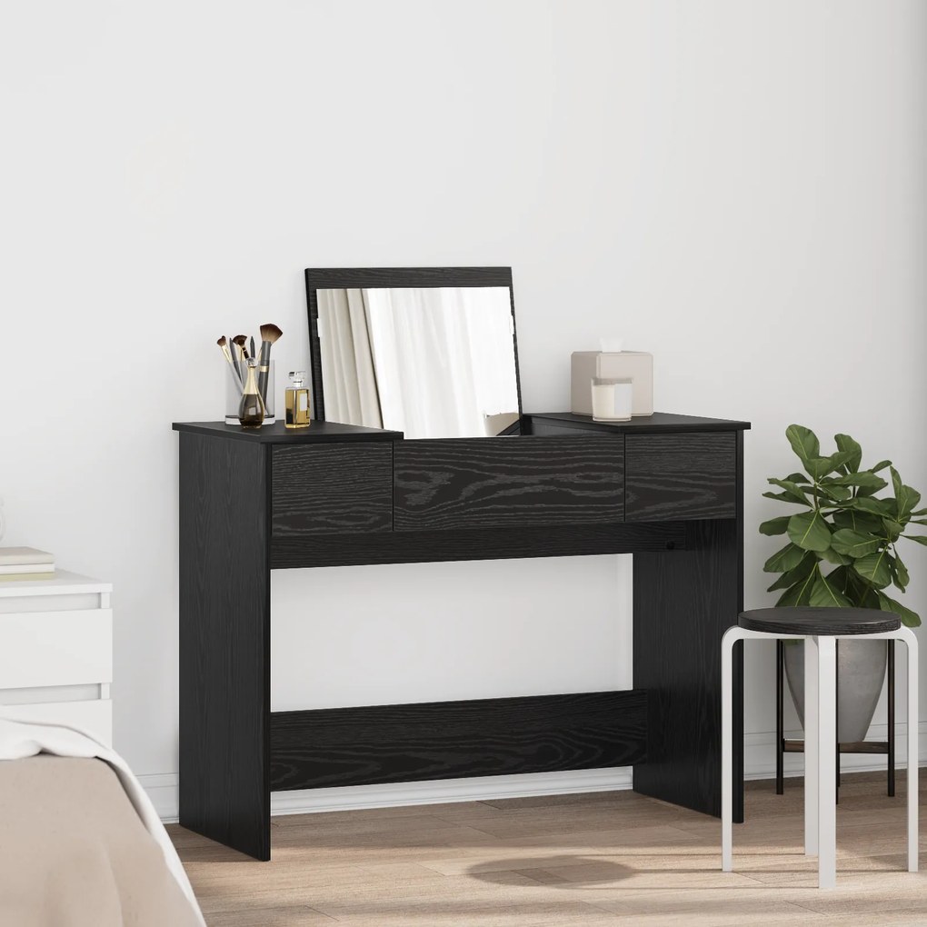 Sonata H тоалетка с огледало Черен дъб 100x45x76 см